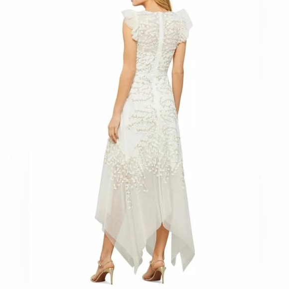 BCBGMAXAZRIA White Embroidered Tulle Dress (NWT) - Picture 2 of 3